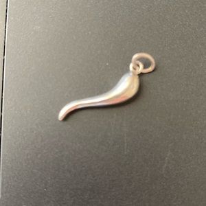 Small sterling silver horn charm